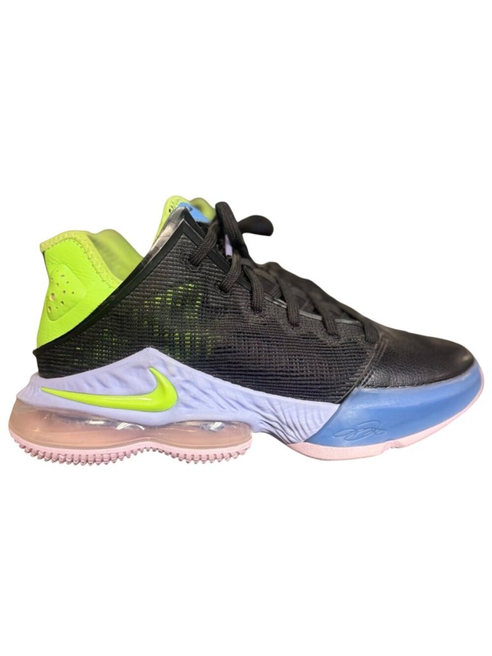 Nike Lebron 19 Low Basketball Shoes Mens Size 7 .Black/Volt/Lime Glow